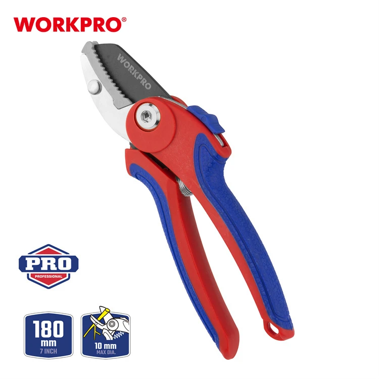 WORKPRO WP332003 anvil pruners with closed blades and a 180mm size badge