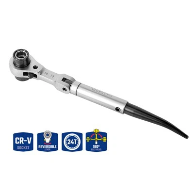 CHIAVE A CRICCHETTO FLESSIBILE 4 IN 1 A CODA AFFILATA WORKPRO